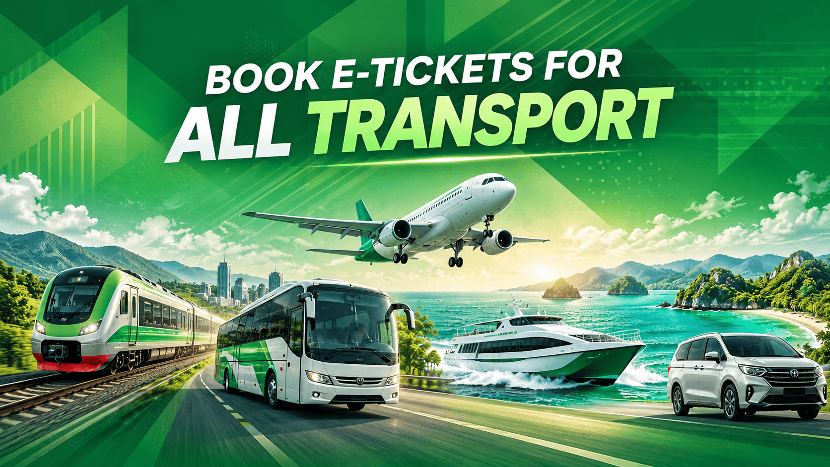Book e-tickets for all transport — boats, ferries, buses, trains and flights
